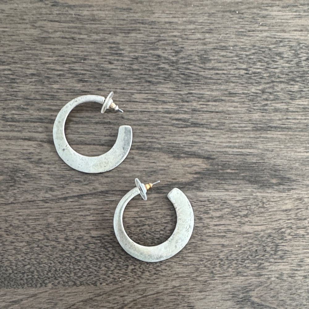 Pressed silver earrings